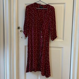 Monkl Burganday Polka Dot Wrap Dress